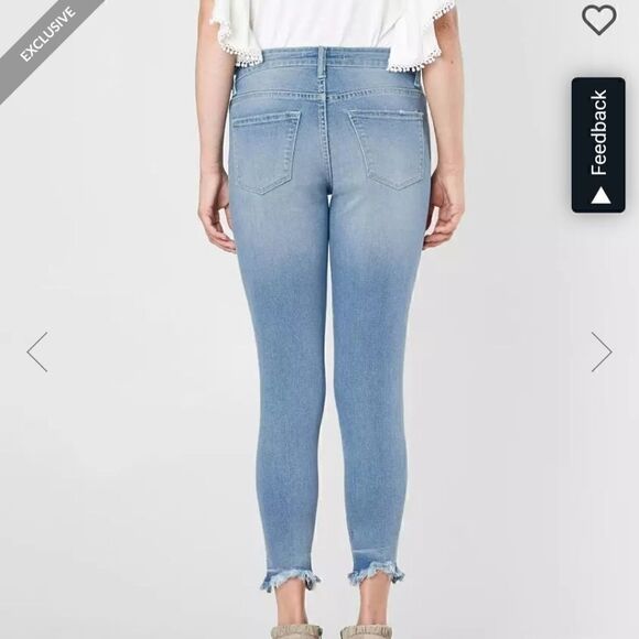 Kancan Distressed Denim Ankle Skinny Jeans Size 26 - Picture 3 of 8